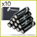 10 x AA Duracell batteries Procell Industrial Alkaline Battery Expiry 2026 UK