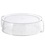 Hög Mikrovågsugn Lock Stänksäker Skydd med Handtag för Uppvärmning av Pasta Rester (FMY) Transparent