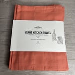 The Organic Company  ~ Giant Kitchen Towel Size ~ 155x60 cm ~ Coral 100% Cotton