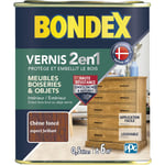 Bondex Vernis Bois 2 en 1 Protège et Embellit Aspect Brillant - 0,5L Couleur: Chêne foncé