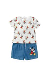 Mickey Mouse Print Shirt and Short 2-Piece Set