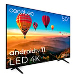 Cecotec LED 50" Smart TV A1 Série ALU10050S. 4K UHD, Android 11, Frameles Design, MEMC, Dolby Vision et Dolby Atmos, HDR10, modèle 2023