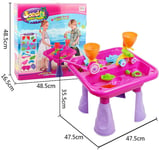 Pink Sand and Water Table Garden Sandpit 23 Pcs Toys Kids Activity Play Set Fun