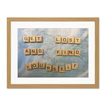 Get Lost Find Yourself Travel Scrabble Large Art Print Poster Wall Decor 18x24 inch Supplied Ready To Hang With Included Mount Brackets