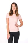 super.natural W Base 175 T-Shirt en Laine mérinos. Femme, Rose, XS