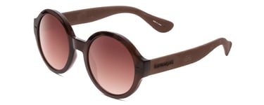 Havaianas FLORIPA/M Unisex Round Sunglasses in Crystal Brown/Amber Gradient 51mm