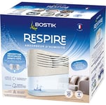 Bostik RESPIRE Déshumidificateur d’Air Anti Condensation, Absorbeur d’Humidité, pour des Pièces Jusqu’à 25m², Inclus 2 Recharges Tablettes Sans Colorant ni Parfum de 250g