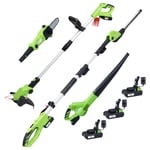 vidaXL Sladdlöst trädgårdsverktyg set 4 delar med laddare & batteri 3154953