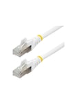 50cm CAT6a Ethernet Cable - White - Low Smoke Zero Halogen (LSZH) - 10GbE 500MHz 100W PoE++ Snagless RJ-45 w/Strain Reliefs S/FTP Network Patch Cord - patch cable - 50 cm - white