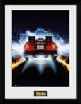 OFFICIAL BACK TO THE FUTURE DELOREAN FRAMED PRINT PICTURE POSTER WALL HANGING