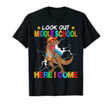 Look Out Middle School Here I Come Dinosaur Back To School T-Shirt