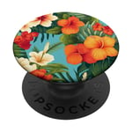 Fleurs hawaïennes : design exquis de fleurs tropicales PopSockets PopGrip Interchangeable