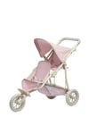 Olivia's Little World Two Doll Jogging-Style Pram, Pink/Grey