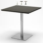 Ahd Amazing Home Design - Table basse carrée 90x90 avec pied central pour bistro et bar Horeca Couleur: Noir - Silver