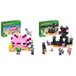 LEGO 21247 Minecraft La Maison Axolotl, Base Aquatique à Construire avec Plongeur Explorateur & 21242 Minecraft L’Arène de l’End, Jouet de Combat avec Lave, Figurine Dragon de l'Ender