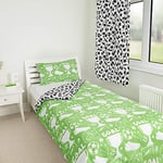 Zappi Co Football Curtains Footy Design Kids Boys Bedroom Window Covers White/Black Balls Curtains (2x W46 xL54 (117 x 137 cm))