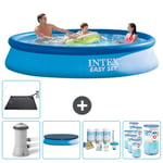 Intex Pyöreä puhallettava Easy Set uima-allas - 366 x 76 cm - Sininen - Sisältää pumpun Peite - Huoltopaketti - Suodattimet - Solar Mat Tarvikkeet Mu