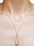 Milton & Humble Jewellery Second Hand 9ct Yellow Gold Tear Drop Hoop Pendant Necklace, Gold