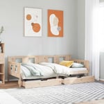 Dagbädd med lådor 90x200 cm massiv furu