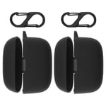 2pk Earbuds Case Silicone Protective Cover Shockproof Black for JBL T230NC