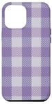 Coque pour iPhone 15 Pro Max Motif à carreaux vichy violet lavande