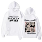 Sabrina And Carpenter Merch Hoodie Tryckt Sweatshirt Kvinnor/Män Vinter Långärmad Tröja White S