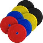 BodyRip 2" Olympic Bumper Weight Plates | Military or Bench Press, Squats, Deadlift, Pullover, Biceps Curl, Triceps Extension, Row, Shrug | Set of 130kg (Pair of 5kg, 15kg, 20kg, and 25kg)