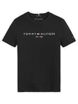 Tommy Hilfiger Boys Essential Logo T-shirt - Black, Black, Size 6 Years