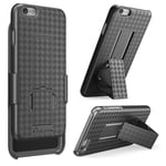 i-Blason iPhone 6S Case, Also Fit Apple iPhone 6 Case 4.7 Inch Transformer Slim Hard Shell Holster Cover Combo with Kickstand and Belt Clip (Black)