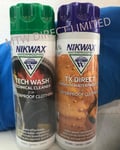 Nikwax Tech Wash/TX Direct Wash in Waterproofing Twin Pack 300ml per bottle NEW