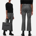 Fendi Iconic Tailored Cropped Flared Suit Pants Trousers Wool New L