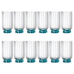 12x Bormioli Rocco Florian Highball Glasses Glass Drinking Tumblers 430ml Blue