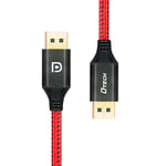 DTECH 8K DisplayPort Cable Male to Male Ultra HD v1.4 High Speed Supports 8K60Hz 4K 144 Hz 2K 240Hz Nylon Braided DP to DP Cable for Gaming PC Laptop HDTV HDCP(3m/8k)