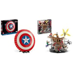 LEGO 76262 Marvel Captain America's Shield Set, Avengers Model Building Kit for Adults & 76261 Marvel Spider-Man Final Battle Set, Recreate Spider-Man: No Way Home Scene