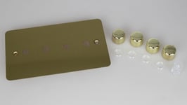 Varilight WFBD4 Matrix Faceplate Kit, ultraflat brushed brass, 4-gang
