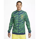 Nike Brasil Academy Pro Mens Full-Zip Knit Football Jacket - Blue/Green / Large