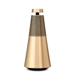 Bang & Olufsen Beosound 2 (3rd Gen) - Elegant and Powerful WiFi Home Speaker with 360 Degree Room-filling Sound, Floorstanding or Bookshelf Speaker Crafted in High-grade Aluminium - Gold Tone