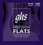 GHS Strings 3120 Medium Scale, 4-String Bass Precision Flats, Stainless Steel Flatwound, 35.5" Winding, Light (.045-.095)