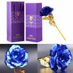 TINYOUTH 24K Blue Rose, 24K Gold Plated Rose Flower with Gift Box and Bag for Lover Mother Friends, Valentine's Day, Mother's Day, Thanksgiving, Birthday, Christmas