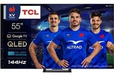 TV QLED TCL 55C749 139 cm 4K UHD Google TV 2023 Aluminium brossé