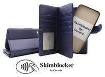 Skimblocker Samsung Galaxy S24 Plus 5G XL Magnet Plånboksfodral (Mörkblå)