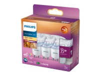 Philips - LED-spotlight - GU10 - 2.6 W (motsvarande 35 W) - klass F - varmt vitt ljus - 2200-2700 K (paket om 3)