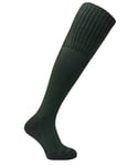 Dr Hunter Mens Thick Over the Knee Padded Sole Wool Blend Thermal Hiking Socks - Dark Green Cotton - Size 6.5-8 (UK Shoe)