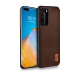 MOFI Case for Huawei P40 6.1", Huawei P40 Phone Case Shockproof [ Soft Silicone Bumper ] [ Hard Back ] [ Full Body Protection ] Case for Huawei P40 (2020) 6.1" - Coffee