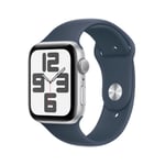 Apple Watch SE GPS 44mm Silver Aluminium Case - Storm Blue Sport Band - M/L