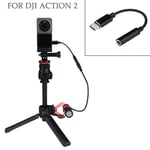 Wireless Mic Audio Cable Microphone Adapter for DJI Action 2 Camera Camera