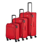 travelite 4-wheel suitcase set soft shell, sizes L/M/S, series CHIOS Trolley set in timeless look, hand luggage meets IATA boarding luggage dimensions