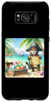 Coque pour Galaxy S8+ Chat pirate avec carte au trésor des œufs de vacances Pâques