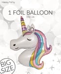 Ballong, folie, enhörning, 110 cm, 1 st.