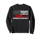 American Flag Truck Patriotic Design Patriot USA Fan US Fan Sweatshirt
